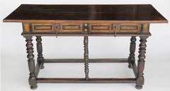 Late 17th Century Spanish Baroque Inlaid Walnut Library Centre Table