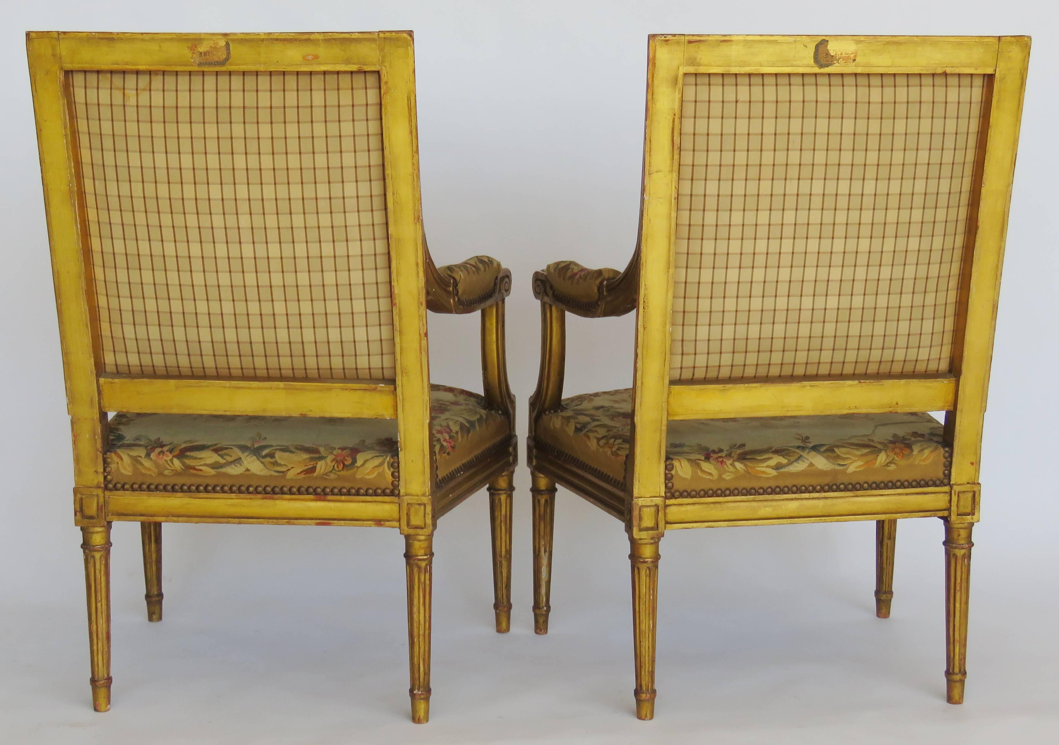 Textile 19th Century Giltwood Louis XVI Style Parlour Set