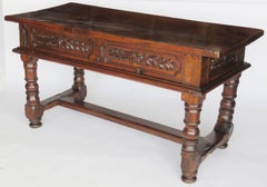 18th Century Baroque Walnut Library Centre Table