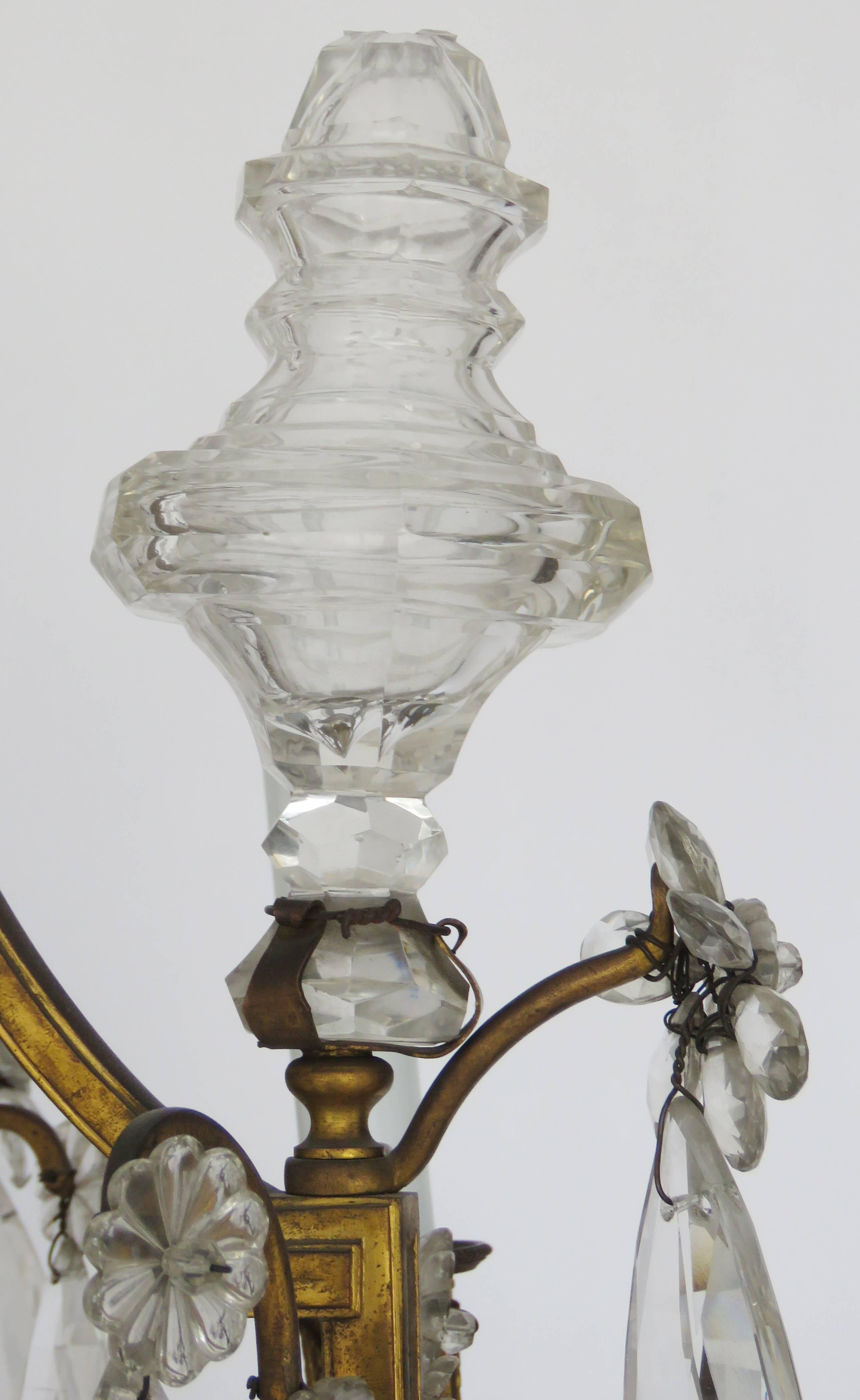 19th Century Baccarat Louis XV Gilt Bronze and Rock Crystal Chandelier For Sale 4