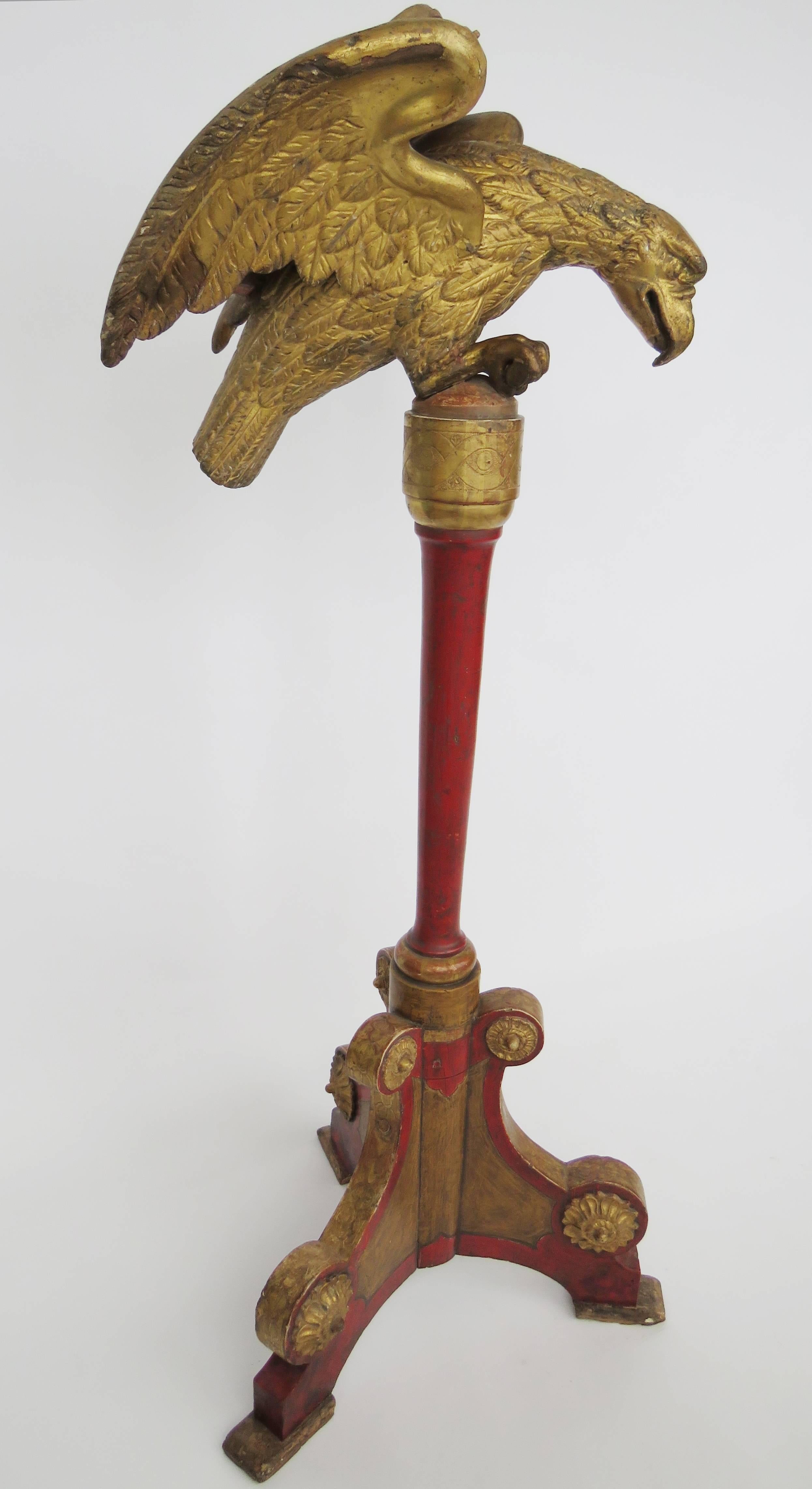 Baroque 19th Century Gilt Carved Eagle Lectern For Sale