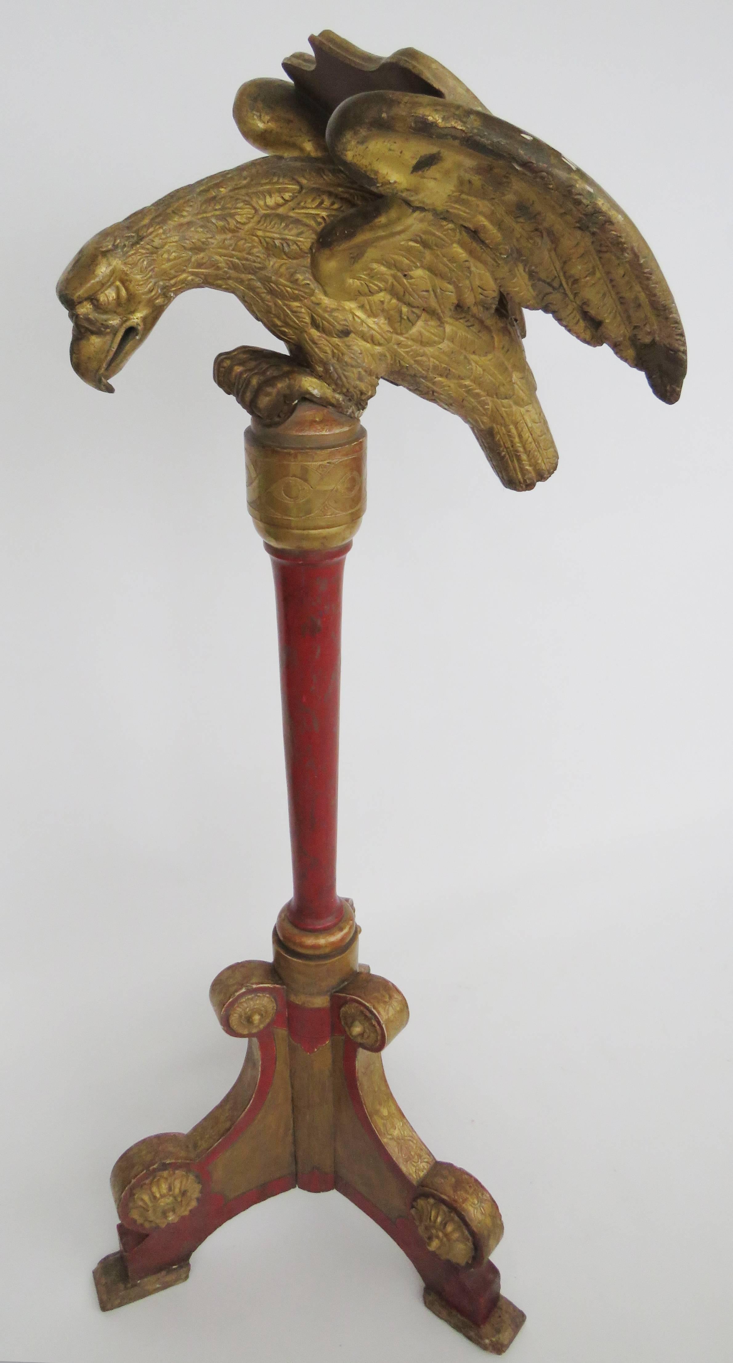 Spanish 19th Century Gilt Carved Eagle Lectern For Sale