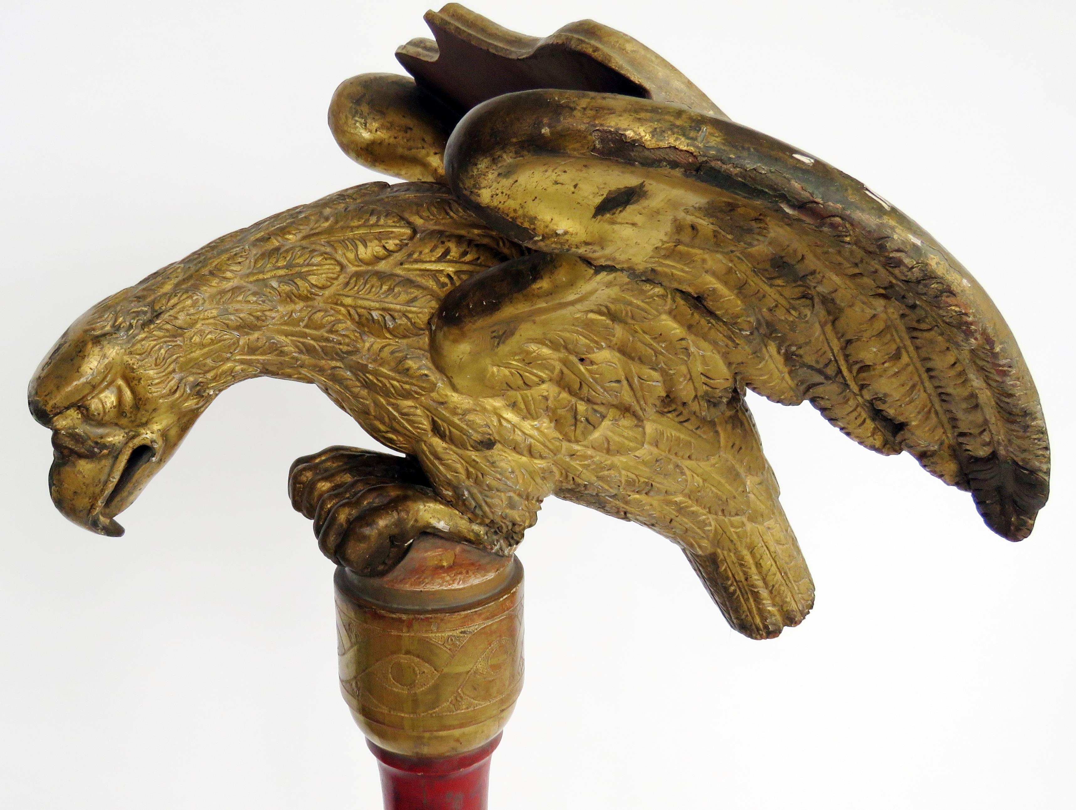 Hand-Crafted 19th Century Gilt Carved Eagle Lectern For Sale