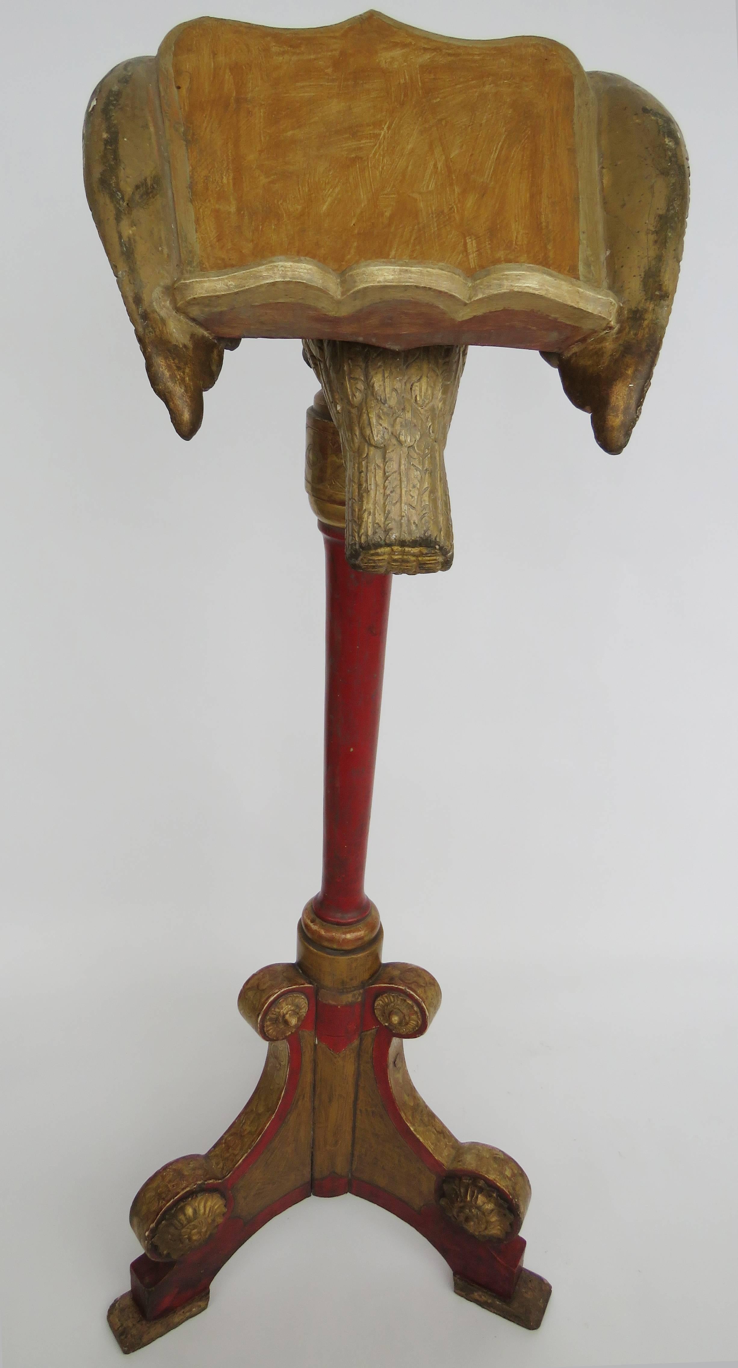 19th Century Gilt Carved Eagle Lectern In Good Condition For Sale In Alella, ES