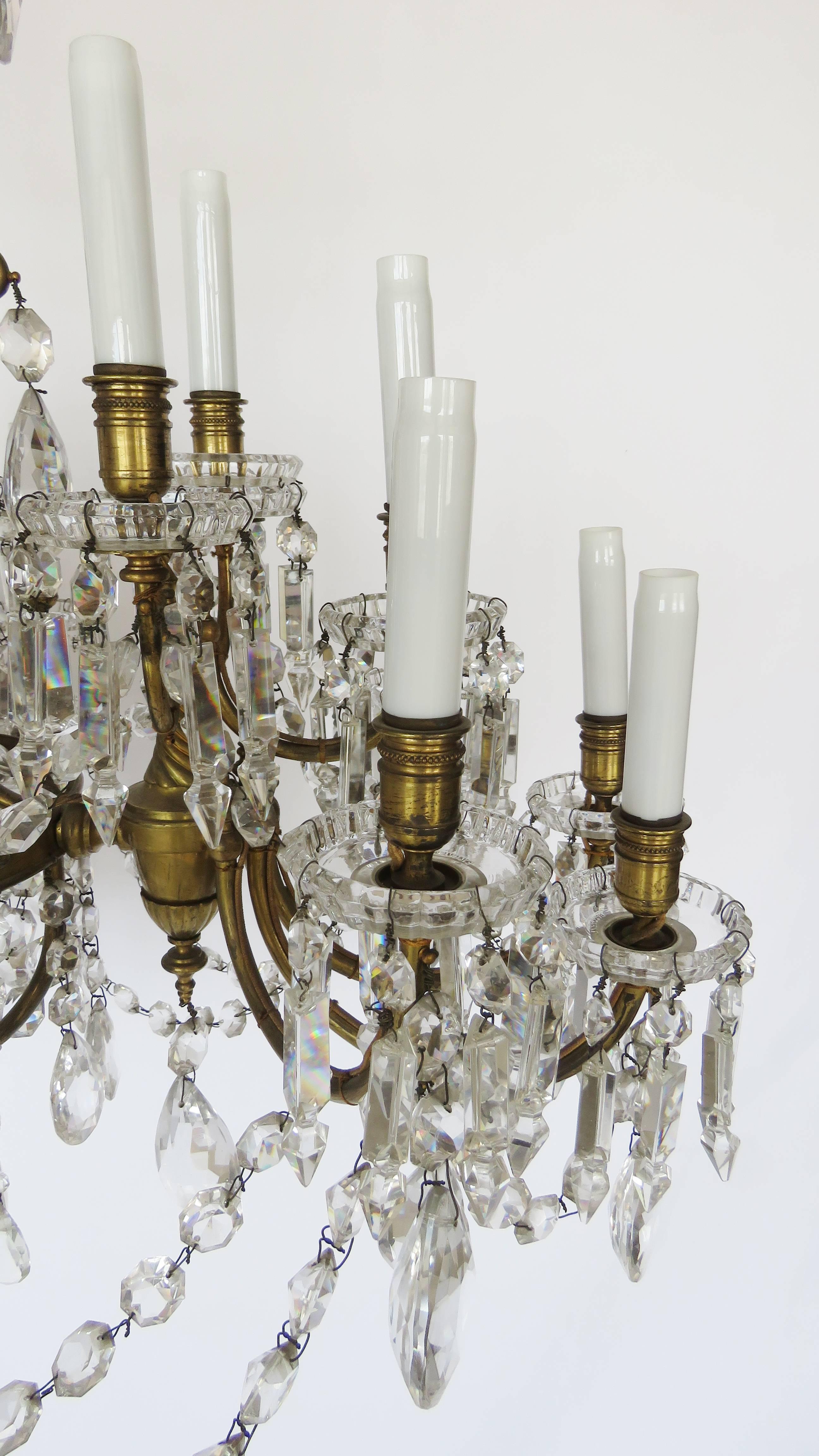 19th Century Baccarat Bronze and Glass Chandelier, 21 Lights 2