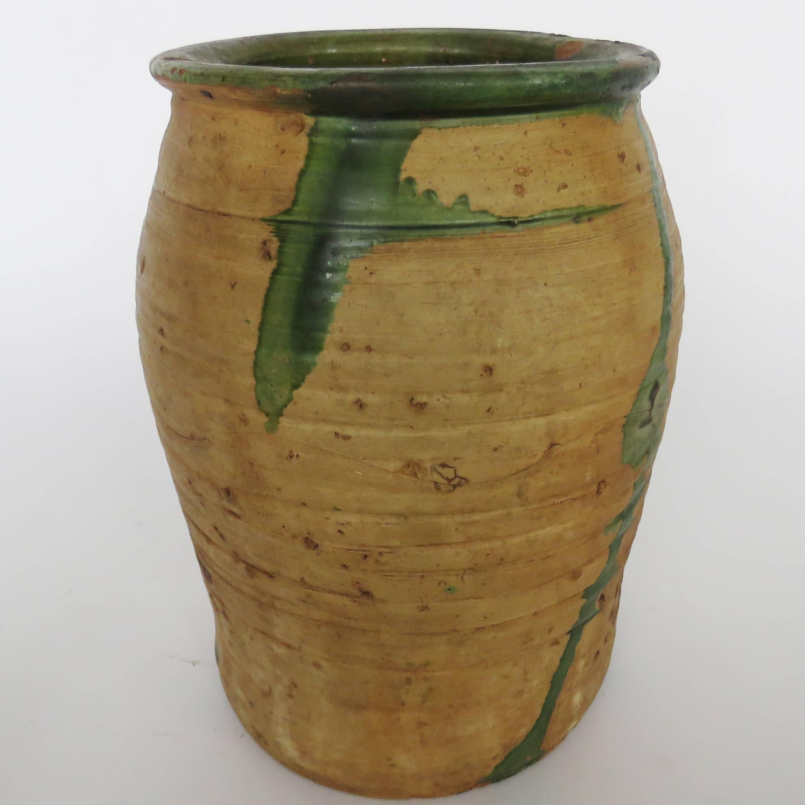 Spanish 19th Century Glazed Terracotta Pot