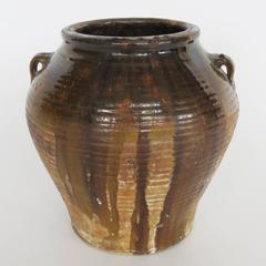 19th Century Glazed Honey Terracotta Pot
