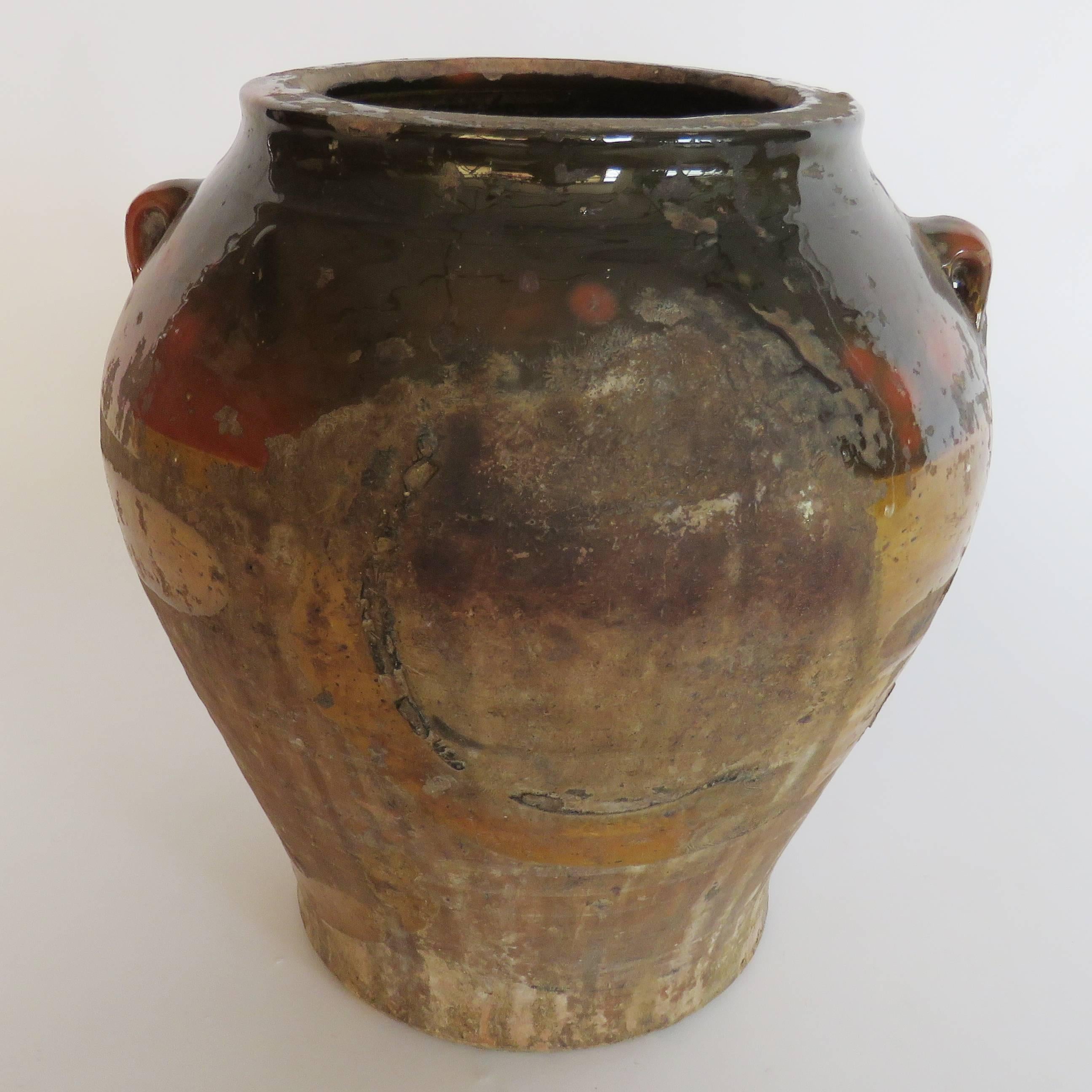 19th Century Glazed Terracotta Honey Pot For Sale 2