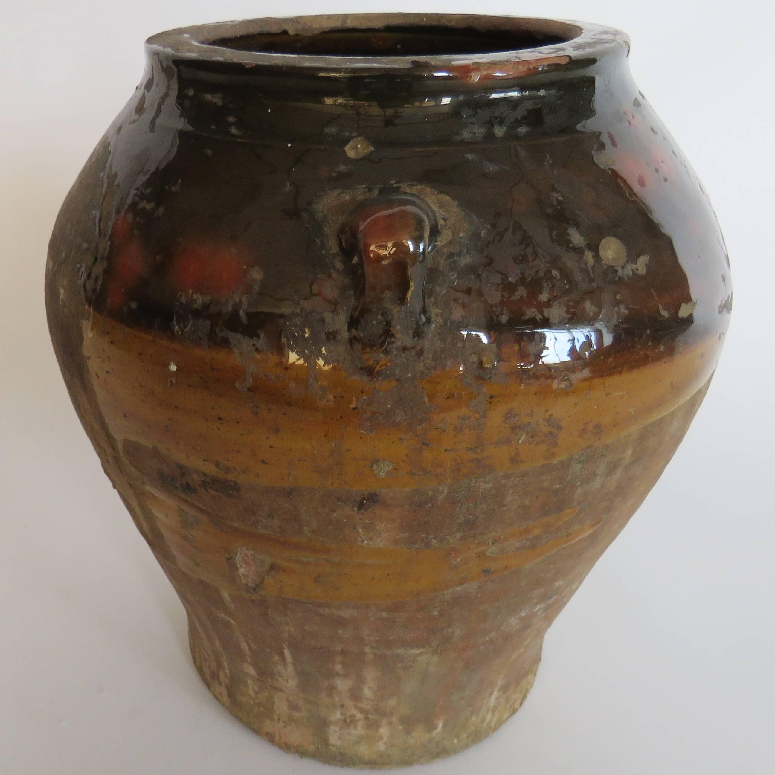 19th Century Glazed Terracotta Honey Pot For Sale 1