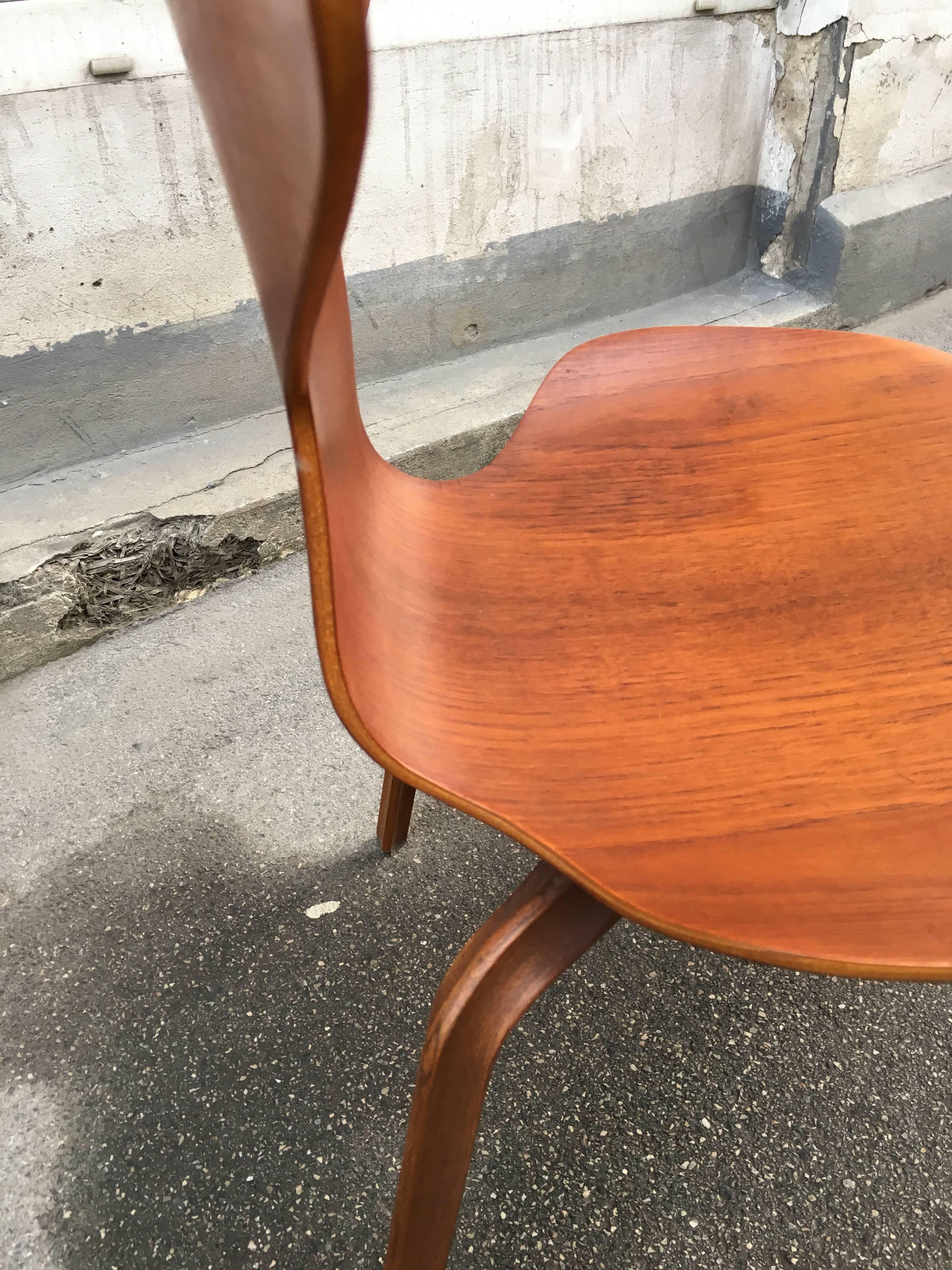Beech Rare First Edition Grand Prix Chair by Arne Jacobsen for Fritz Hansen For Sale