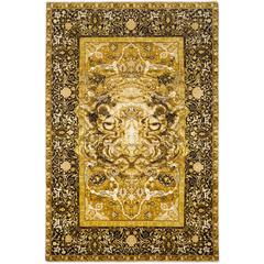 17th Century Modern Tiger Hand Knotted Wool and Silk Rug 9