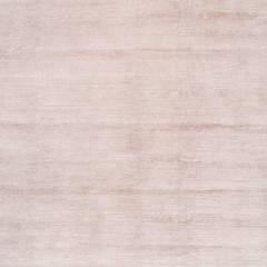 'Silk Lines_Blush' Hand-Knotted Tibetan Neutral Plain Rug Wool & Silk