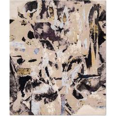 'Montage_Original' Hand-Knotted Tibetan Contemporary Abstract Rug Wool & Silk