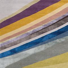 Tapis d'artiste tibétain moderne « Masterpieces_Colours » noué à la main, laine et soie