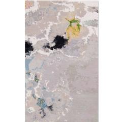 'Watercolours No. 01' Hand-Knotted Tibetan Contemporary Abstract Rug Wool & Silk