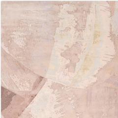 'Calcite Blush' Hand-Knotted Tibetan Contemporary Abstract Rug Wool & Silk