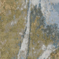 'Trilogy_United' Hand-Knotted Tibetan Contemporary Abstract Rug Wool & Silk