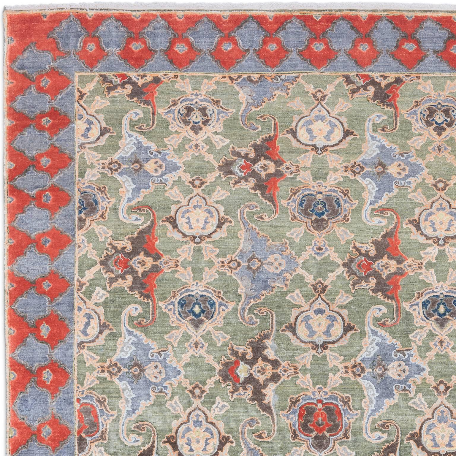 Knots Rugs presents the new 17th Century Modern Polonaise No. 05. Produced in Jaipur in 11/11 Persian knot quality from oxidized wool and silk.
This piece is number 1/10 of this special Limited Edition collection produced by Knots Rugs. The