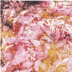 'Country Garden_Pink' Hand-Knotted Tibetan Contemporary Abstract Rug Wool & Silk