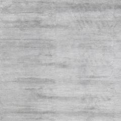'Silk Lines_Silver' Hand-Knotted Tibetan Modern Plain Neutral Rug Wool & Silk