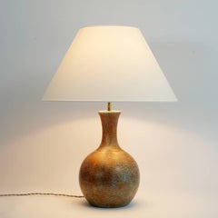 Large Ceramic Table Lamp Base Signed by La Grange Aux Potiers