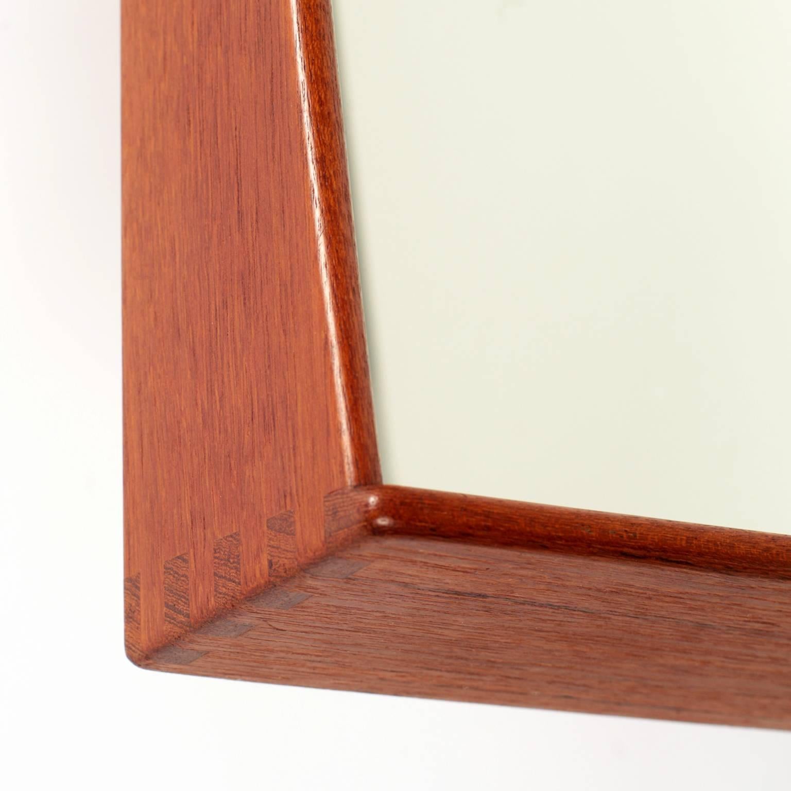 Swedish Uno & Östen Kristiansson Teak Mirror by Luxus, Sweden 1950