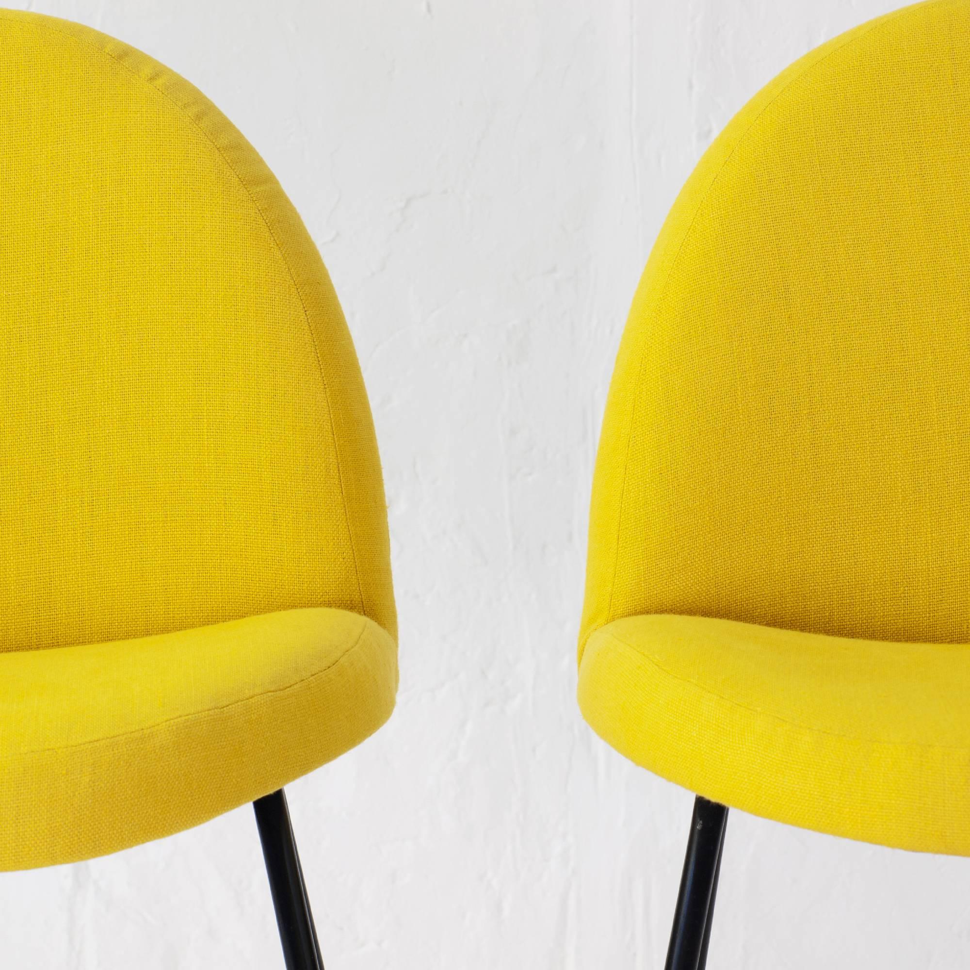 Fabric Joseph-André Motte Pair of Chairs 771 for Steiner