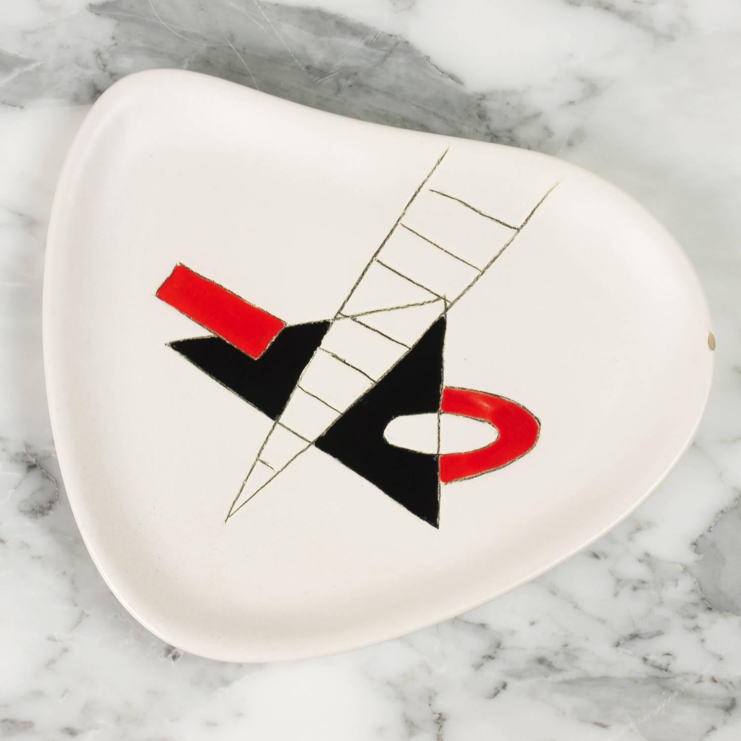 Set of Six Ceramic Plates by Denise and Peter Orlando, 1950 1