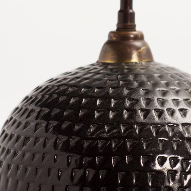 Midcentury French Black Ceramic Table Lamp, 1950s 1