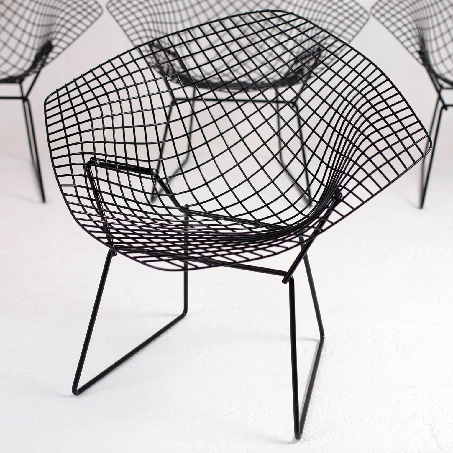 American Set of Four Diamond Chairs by Harry Bertoia for Knoll