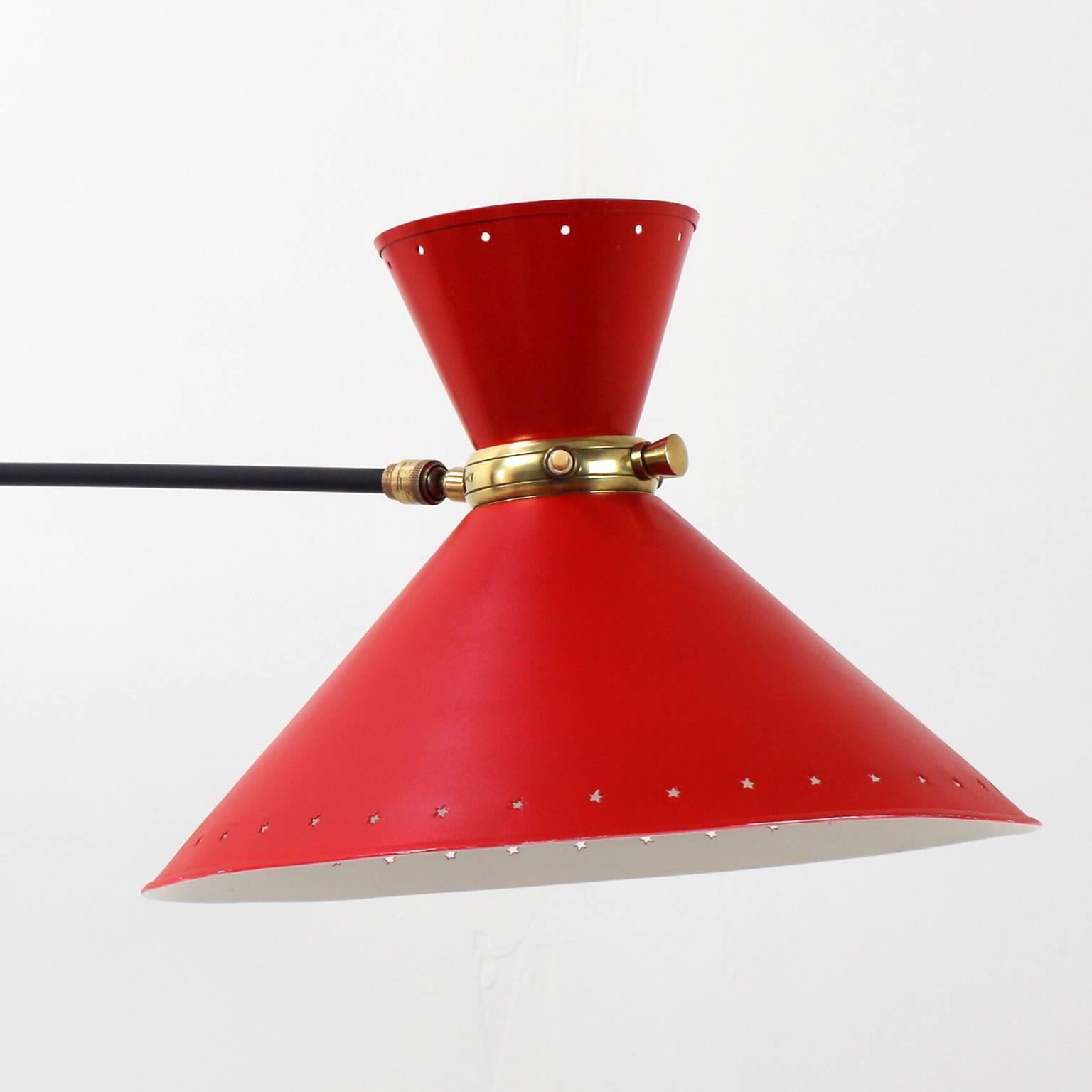 René Mathieu French Swing Arm Wall Lamp for Lunel, 1950s In Excellent Condition In Saint  Ouen, FR