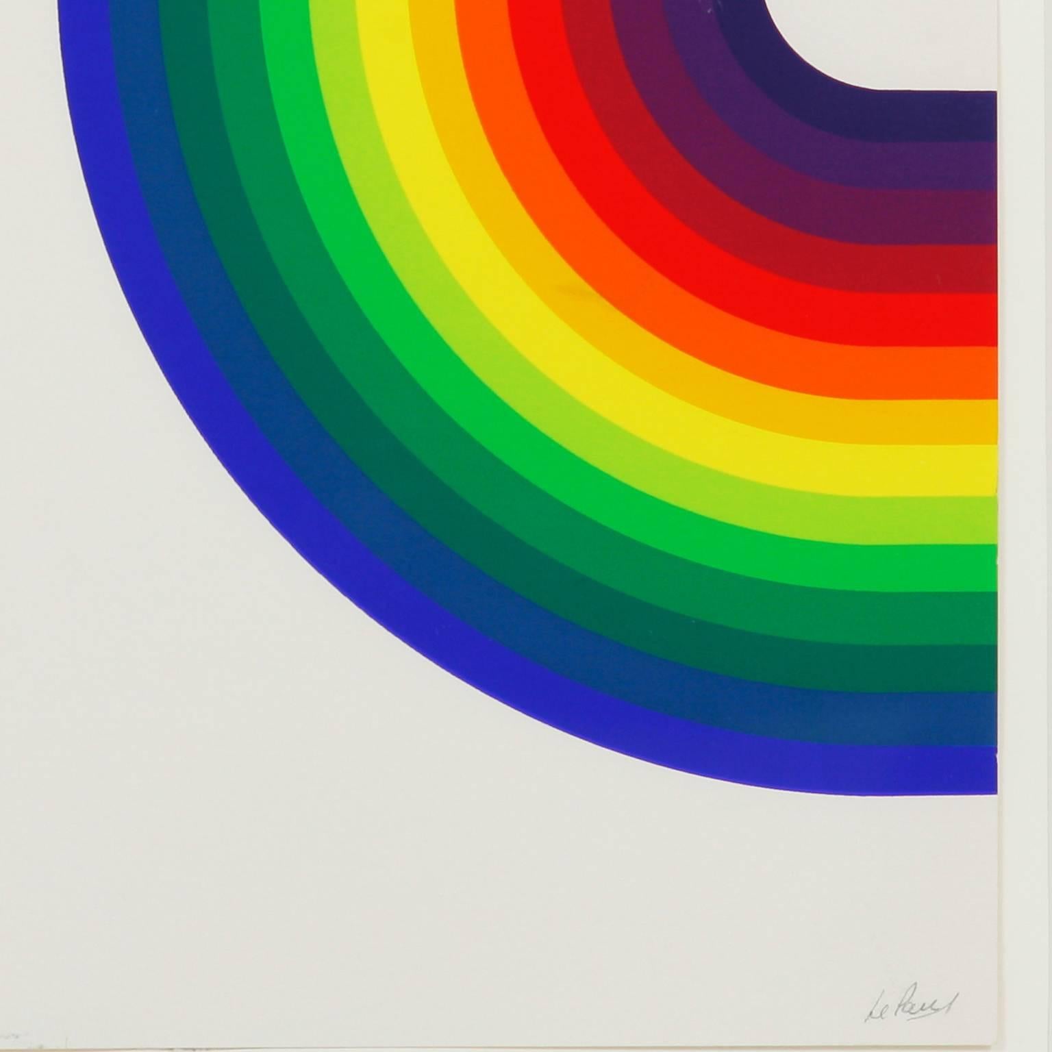 Mid-Century Modern Julio Le Parc Original Screen Print Hand Signed Numbered 85/100