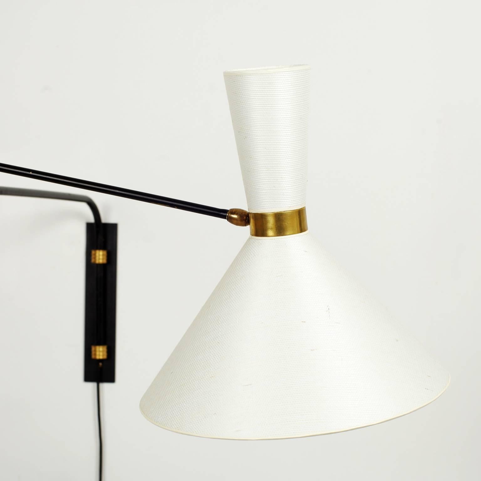 Mid-20th Century French Counter Balance and Swing Arm Wall Lamp, 1950