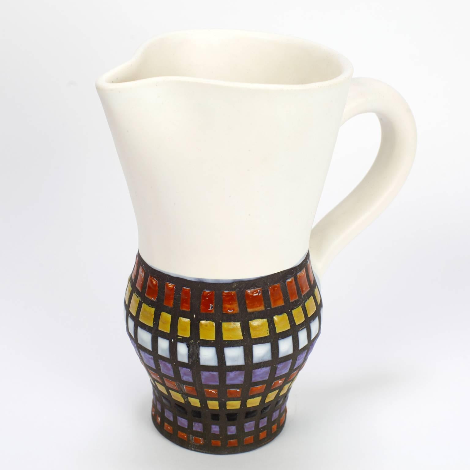 Pitcher and Cups French Ceramic by Roger Capron Vallauris, 1950 In Good Condition In Saint  Ouen, FR