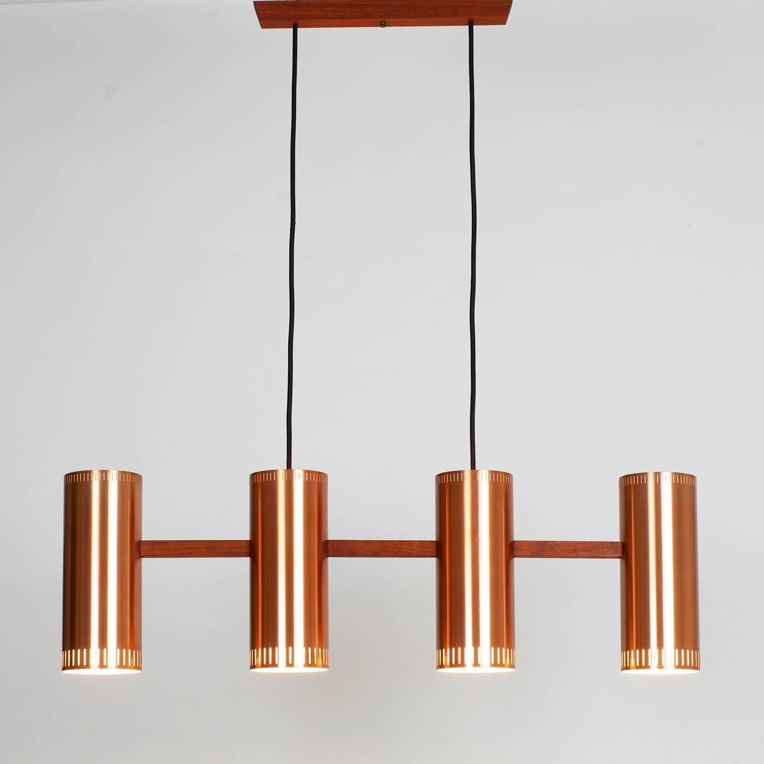 Scandinavian Modern Jo Hammerborg Cylinder IV Copper Pendant for Fog & Mørup, 1960s, Denmark