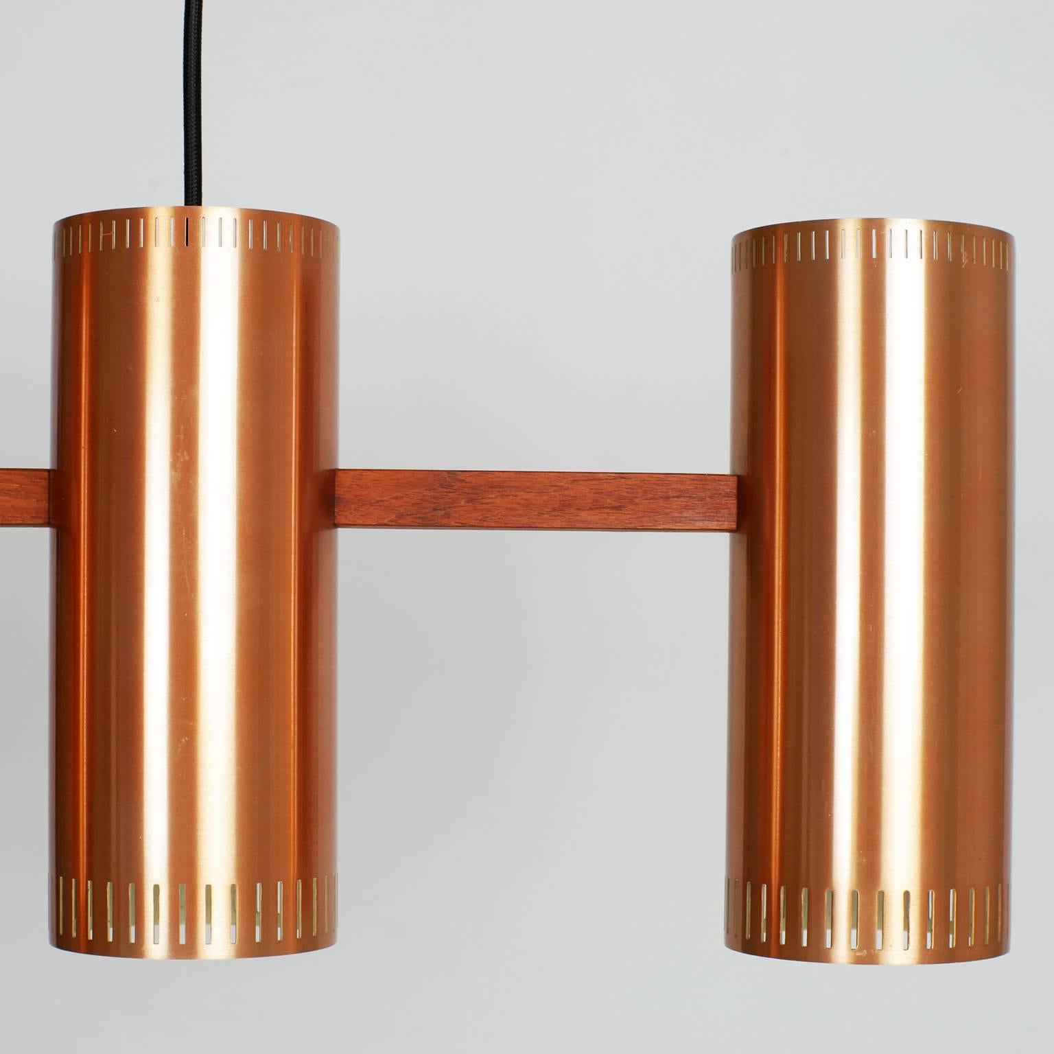 Mid-20th Century Jo Hammerborg Cylinder IV Copper Pendant for Fog & Mørup, 1960s, Denmark