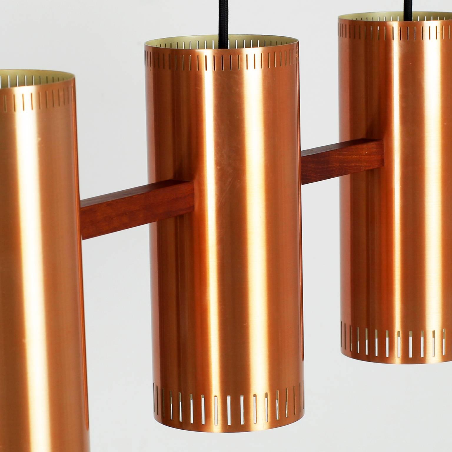 Jo Hammerborg Cylinder IV Copper Pendant for Fog & Mørup, 1960s, Denmark 2