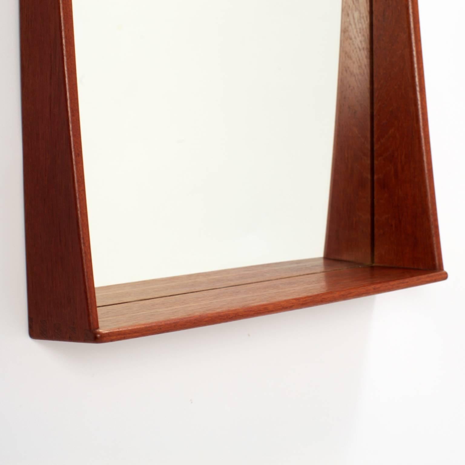Uno & Östen Kristiansson Teak Mirror by Luxus, Sweden 1950 In Good Condition In Saint  Ouen, FR