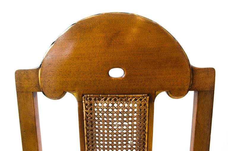 Arts and Crafts George Walton. A Rare Arts & Crafts Philippines Cane Chair with Serpentine Back For Sale