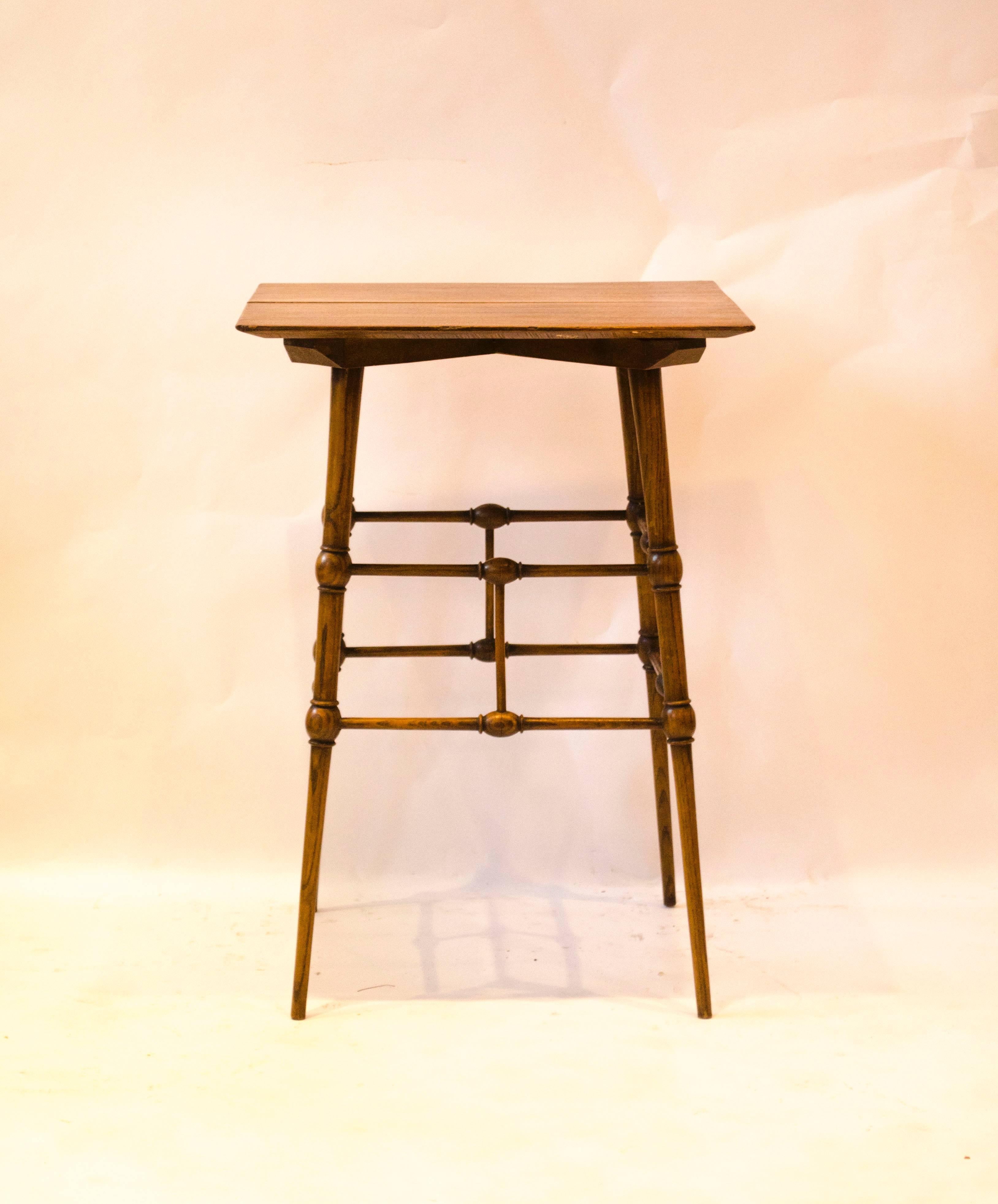 Liberty & Co Attributed, in the style of Edward William Godwin. 
A small Aesthetic Movement Ash Side Table with Bobbin turned details to the legs.