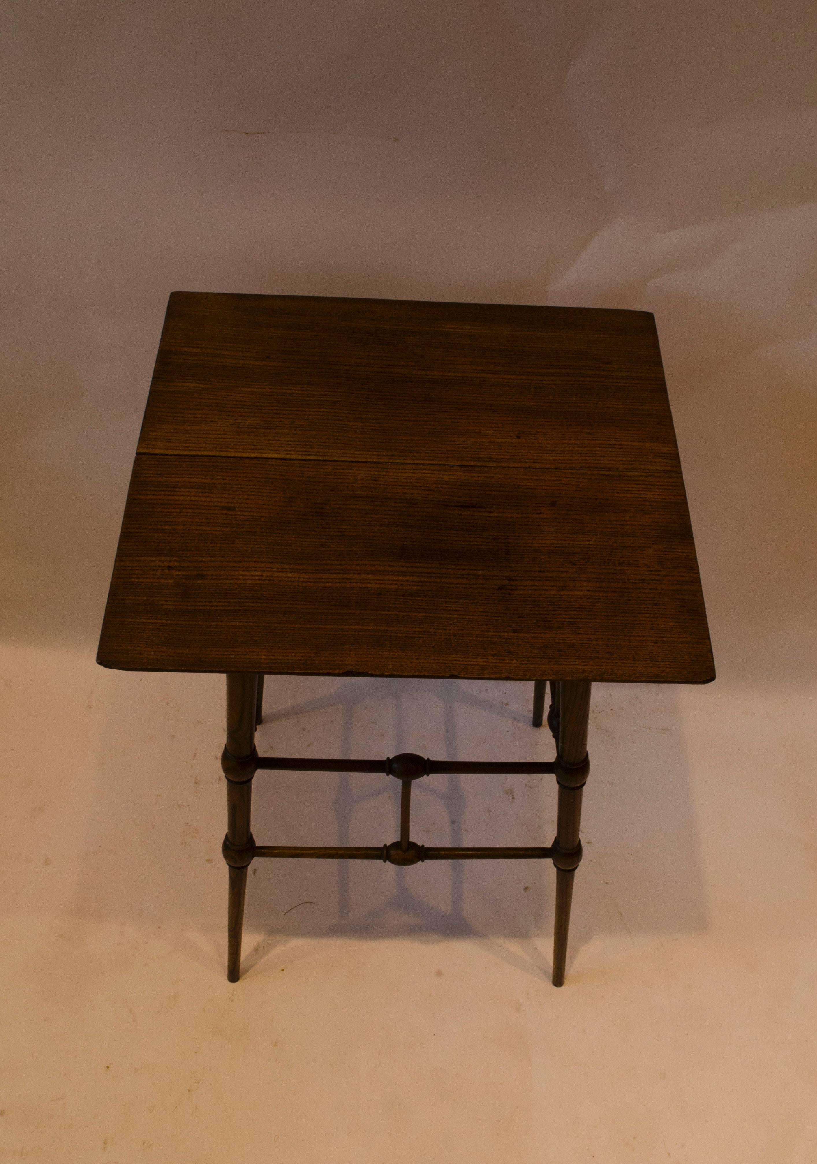 Hand-Crafted Liberty & Co, Attributed, Aesthetic Movement Ash Side Table with Bobbin Details.