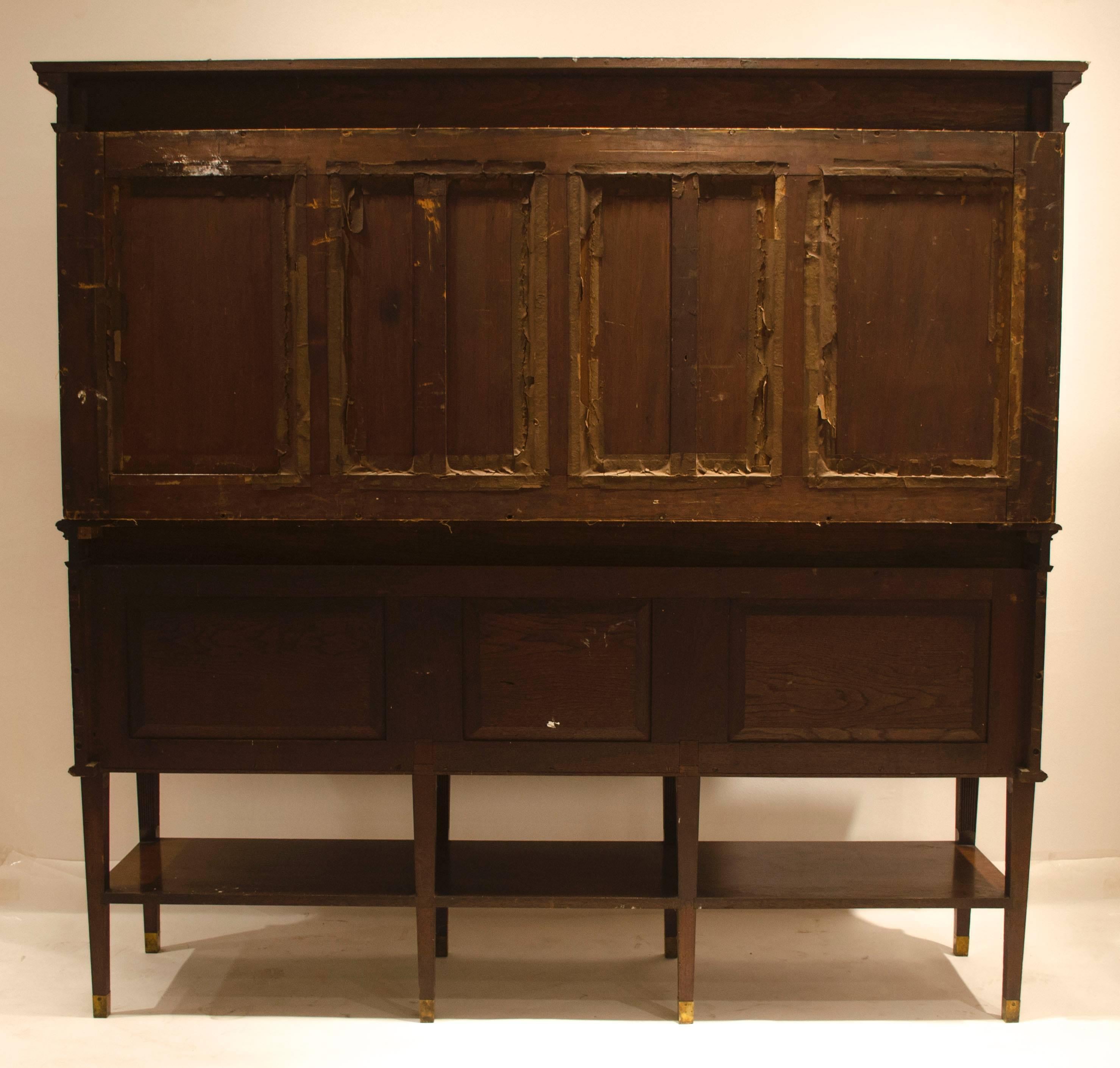 E W Godwin, for Collinson & Lock. An Anglo-Japanese Walnut & Glazed Side Cabinet In Good Condition In London, GB