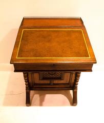 B Talbert for Gillows Aesthetic Movement Davenport with Central Carved Rosette