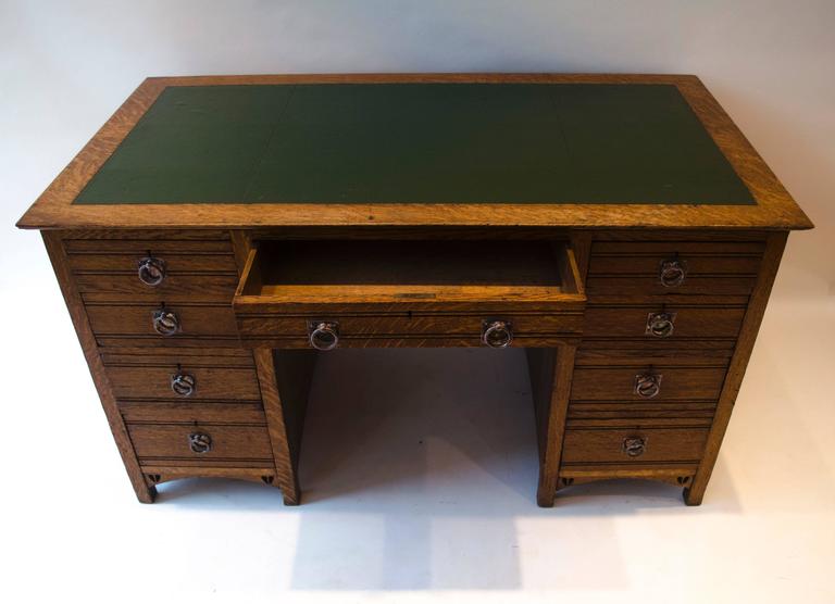 Glasgow School Oak Desk by E. A. Taylor For Sale at 1stDibs