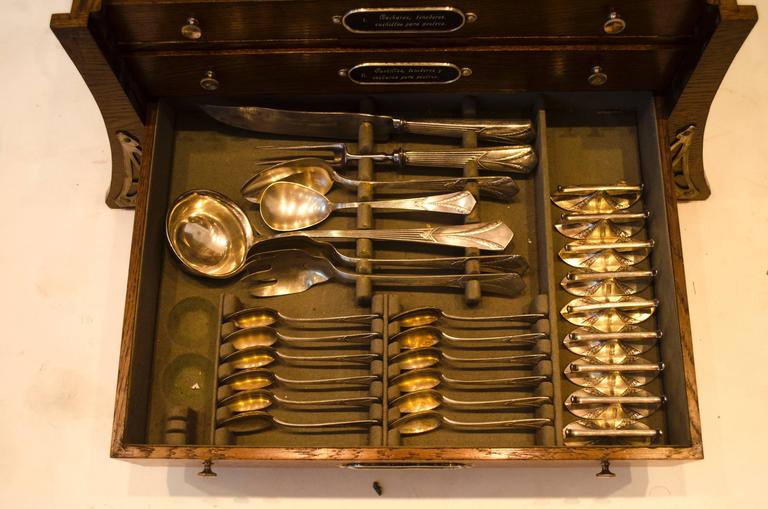 German WMF An Art Nouveau Silver Plated 123 Piece Cutlery Service for 12 places For Sale