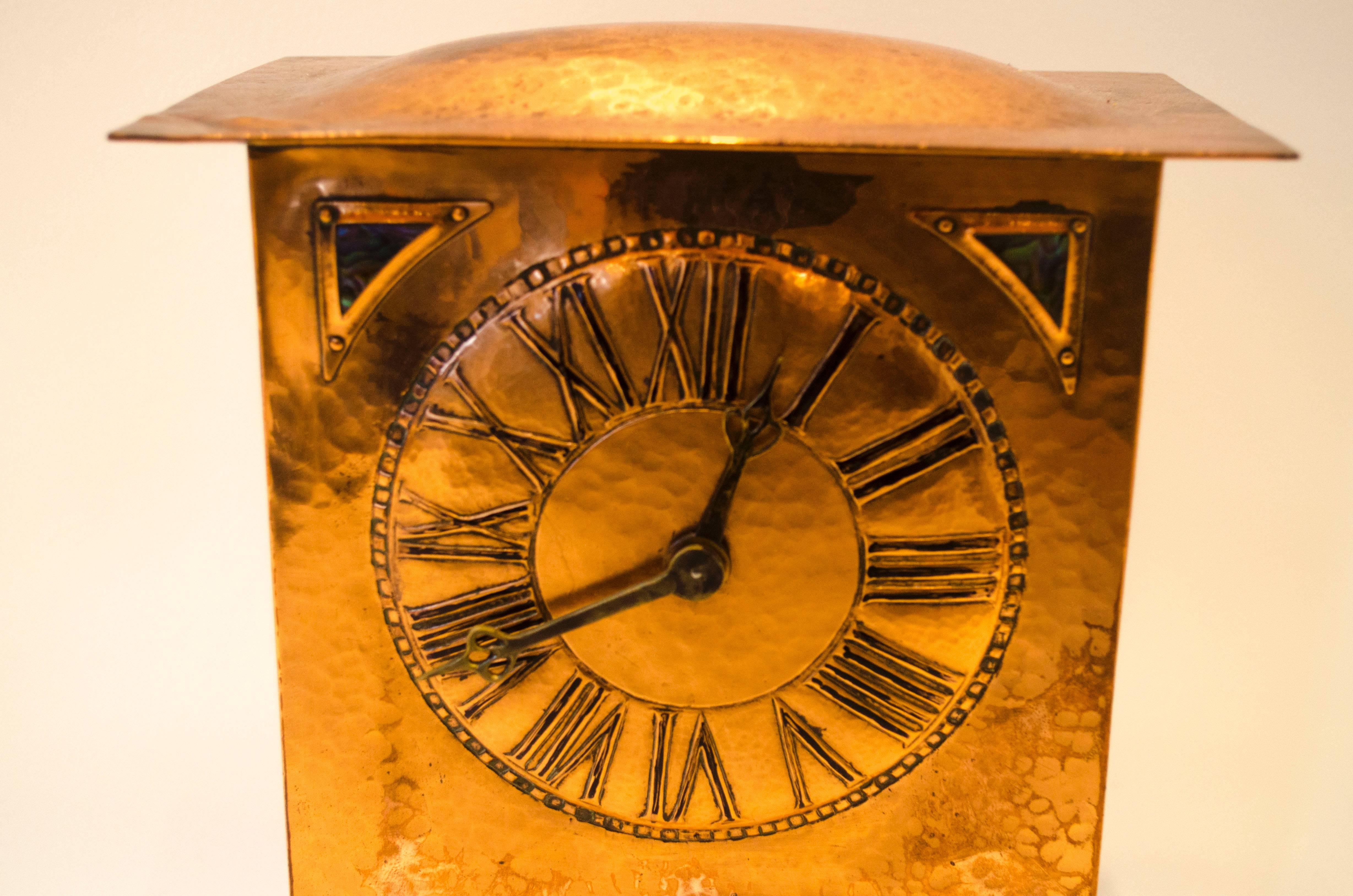 arts and crafts copper clock