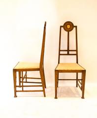 Pair of Arts & Crafts Oak Side Chairs by G M Ellwood, Made by J S Henry