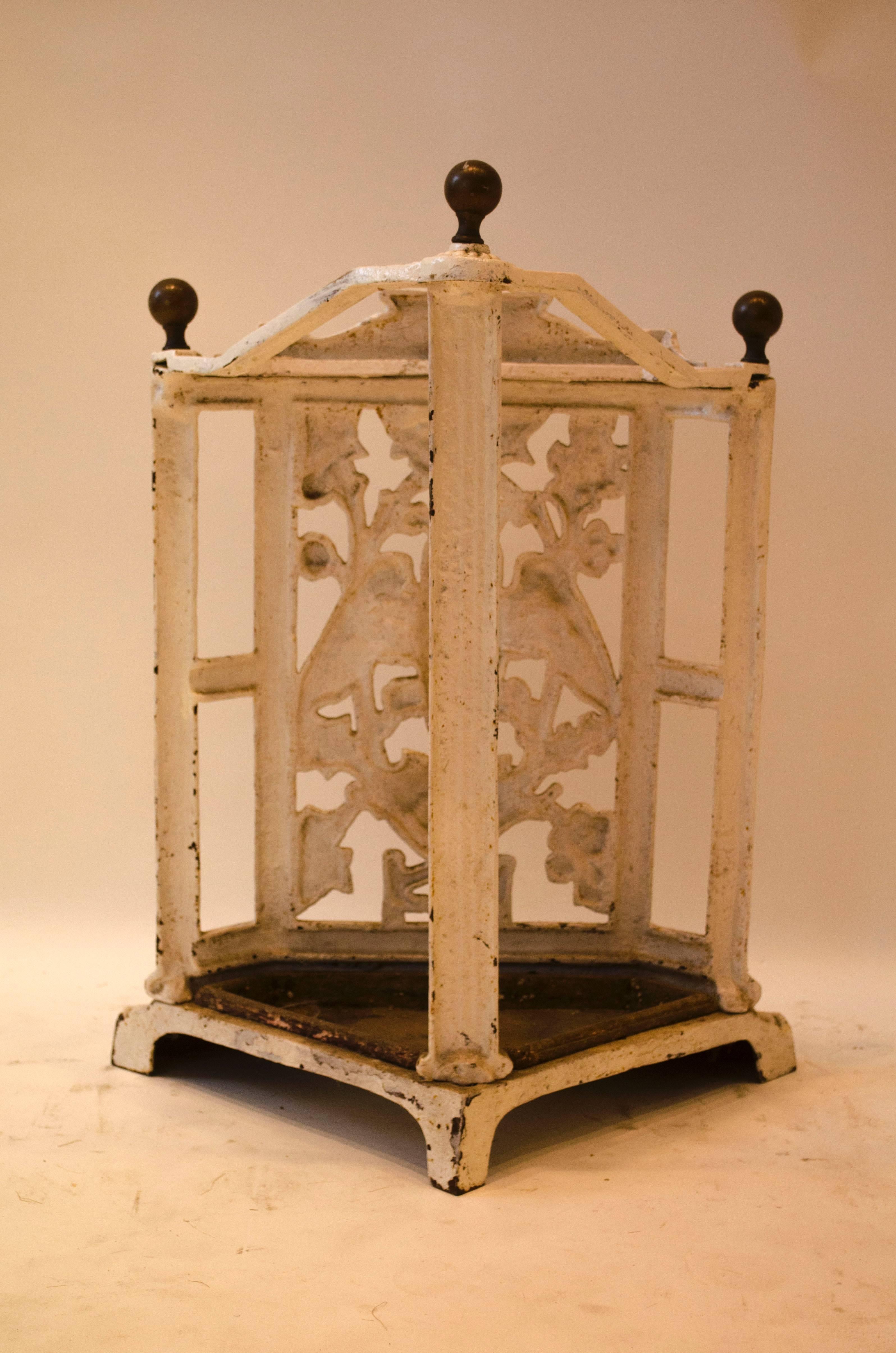 19th Century Arts & Crafts Cast Iron Corner Stickstand by Falkirk Foundry
