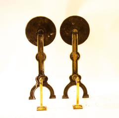 Thomas Jeckyll attri., A Pair of Anglo-Japanese Brass Fire Dogs with love birds