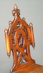 Four Gothic Revival Oak Hall Chairs